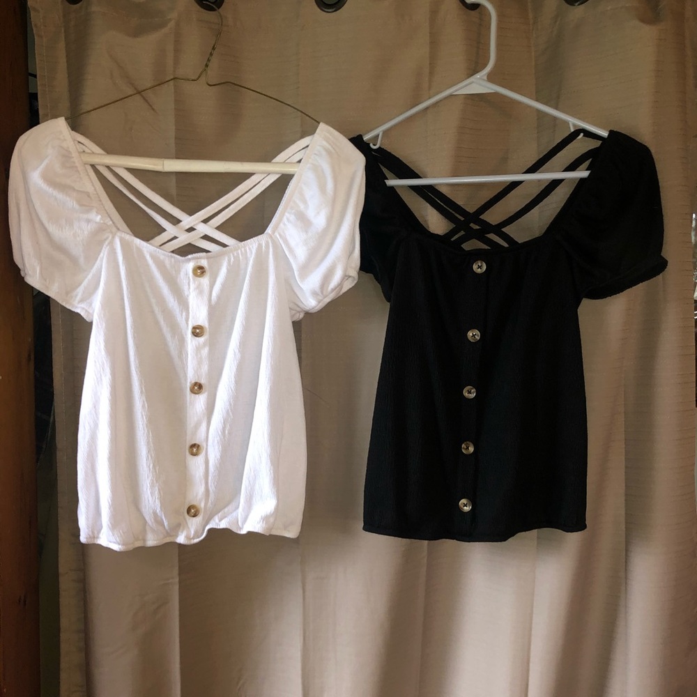 Black and White Matching Blouses